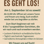 Die Gaststätte Waldschiesshaus öffnet wieder die Türen !